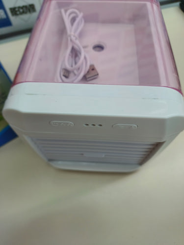 Ventilador de aire acondicionado portátil, enfriador de aire alimentado por USB, humidificador, mini enfriador de aire personal, ventilador de refrigeración ultra silencioso, ideal para viajes